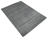 Modern Solid Gray Shaded 5x7 Blended Wool Hand Woven Area Rug