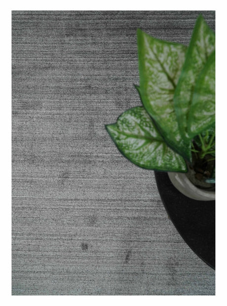 Modern Solid Gray Shaded 5x7 Blended Wool Hand Woven Area Rug