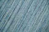 Modern Solid Handloom Aqua and Silver 8x10 Contemporary Wool Area Rug
