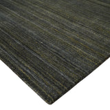 Modern Solid Olive and Gray 5x7 Blended bamboo Silk Hand Woven Area Rug