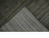 Modern Solid Olive and Gray 5x7 Blended bamboo Silk Hand Woven Area Rug