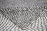 Modern Solid Pattern Gray Hand Woven Wool Area Rug