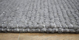 Modern Solid Pattern Gray Hand Woven Wool Area Rug