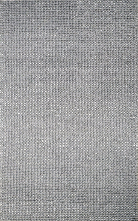 Modern Solid Pattern Gray Hand Woven Wool Area Rug