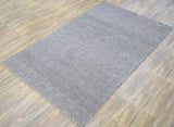 Modern Solid Pattern Gray Hand Woven Wool Area Rug