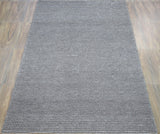 Modern Solid Pattern Gray Hand Woven Wool Area Rug