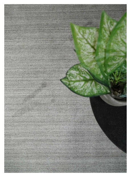 Modern Solid Shaded Gray 5x7 Blended Wool Hand woven Area Rug