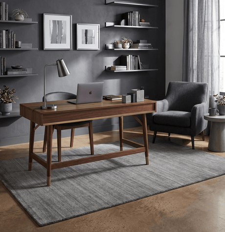 Modern Solid Shaded Gray 5x7 Blended Wool Hand woven Area Rug