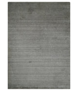 Modern Solid Shaded Gray 5x7 Blended Wool Hand woven Area Rug