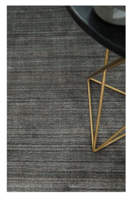 Modern Solid Silver and Charcoal Shaded 5x7 Blended Wool Area Rug
