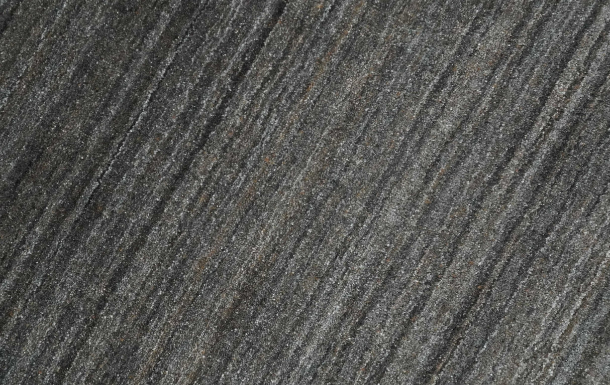 Modern Solid Silver and Charcoal Shaded 5x7 Blended Wool Area Rug
