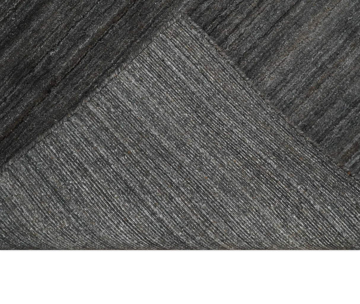 Modern Solid Silver and Charcoal Shaded 5x7 Blended Wool Area Rug