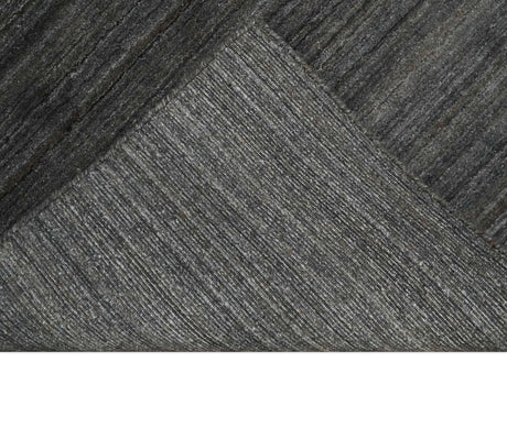 Modern Solid Silver and Charcoal Shaded 5x7 Blended Wool Area Rug