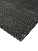 Modern Solid Silver and Charcoal Shaded 5x7 Blended Wool Area Rug