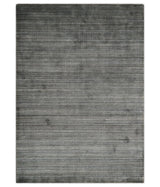 Modern Solid Silver and Charcoal Shaded 5x7 Blended Wool Area Rug