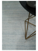 Modern Solid Silver and White 5x7 Blended Wool Hand woven Area Rug