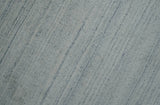 Modern Solid Silver and White 5x7 Blended Wool Hand woven Area Rug
