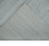 Modern Solid Silver and White 5x7 Blended Wool Hand woven Area Rug