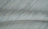 Modern Solid Silver and White 5x7 Blended Wool Hand woven Area Rug