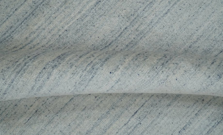Modern Solid Silver and White 5x7 Blended Wool Hand woven Area Rug