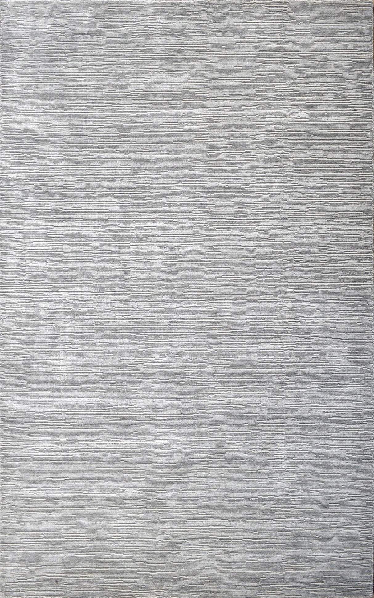 Modern Solid Silver Hand Loom Wool 5x8 Area Rug