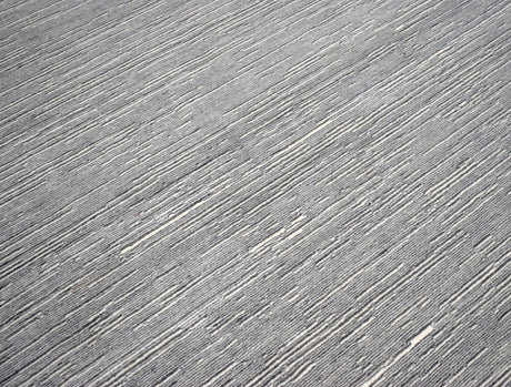 Modern Solid Silver Hand Loom Wool 5x8 Area Rug