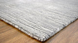 Modern Solid Silver Hand Loom Wool 5x8 Area Rug
