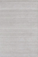 Modern Solid Silver Hand Woven Wool and Viscose Rug