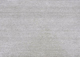 Modern Solid Silver Hand Woven Wool and Viscose Rug