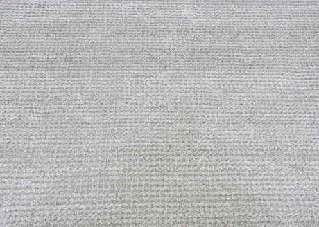 Modern Solid Silver Hand Woven Wool and Viscose Rug