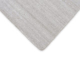 Modern Solid Silver Hand Woven Wool and Viscose Rug