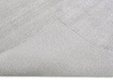 Modern Solid Silver Hand Woven Wool and Viscose Rug