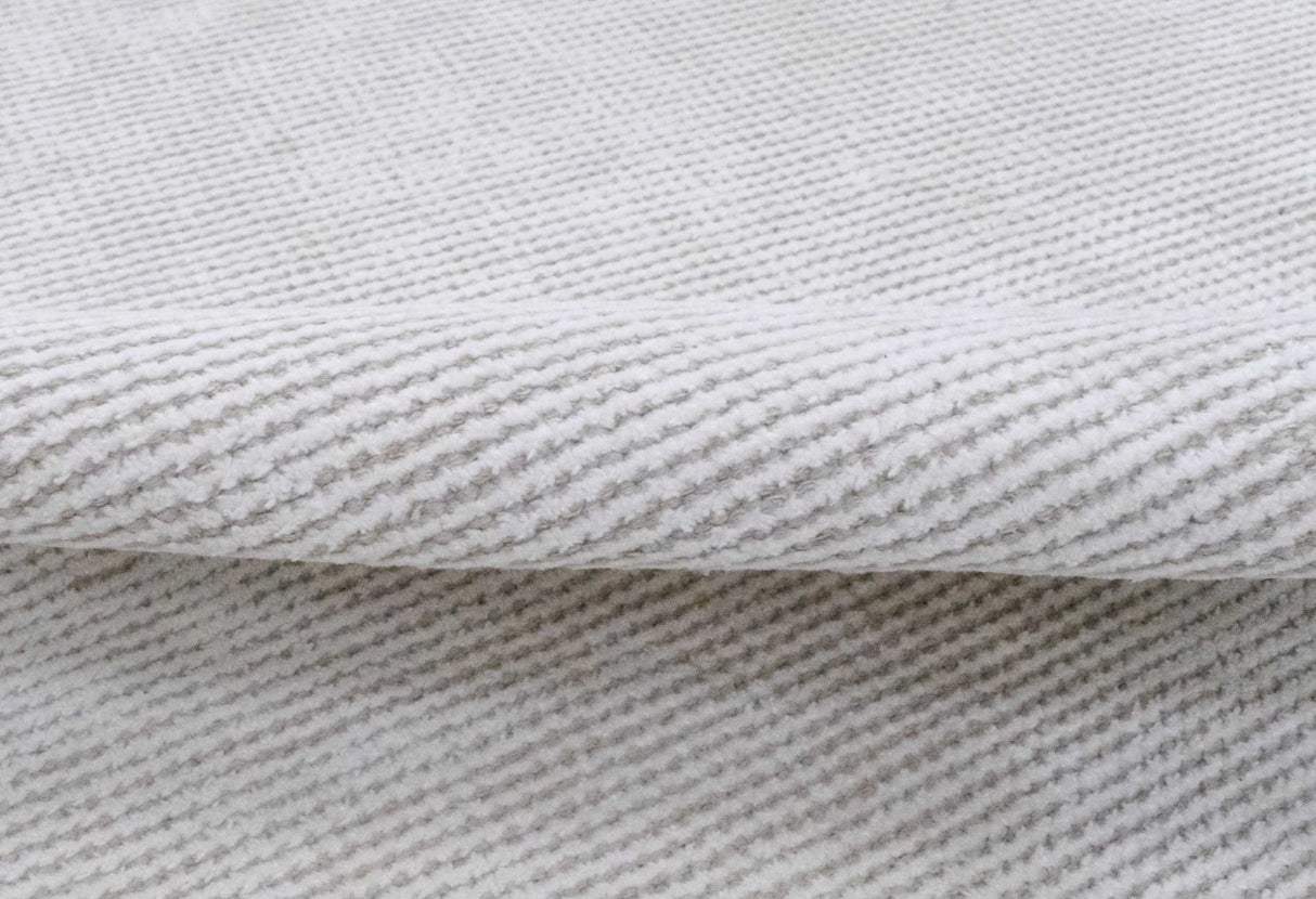 Modern Solid White Hand Made Textured Wool Area Rug