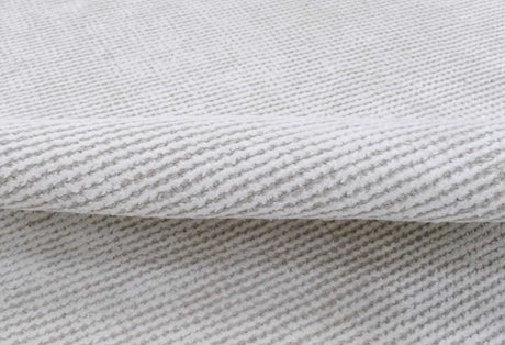 Modern Solid White Hand Made Textured Wool Area Rug