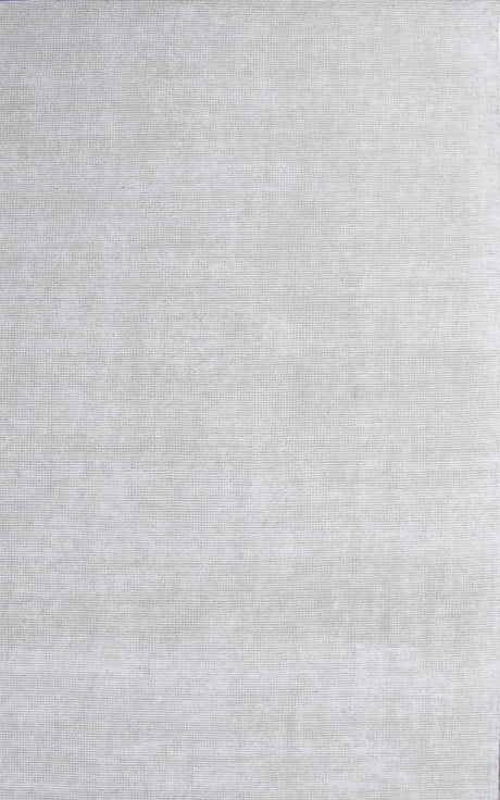 Modern Solid White Hand Made Textured Wool Area Rug