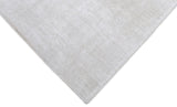 Modern Solid White Hand Made Textured Wool Area Rug