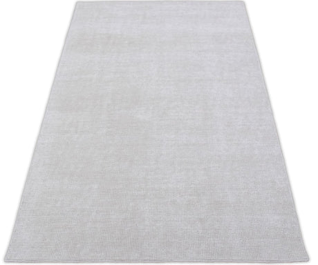 Modern Solid White Hand Made Textured Wool Area Rug