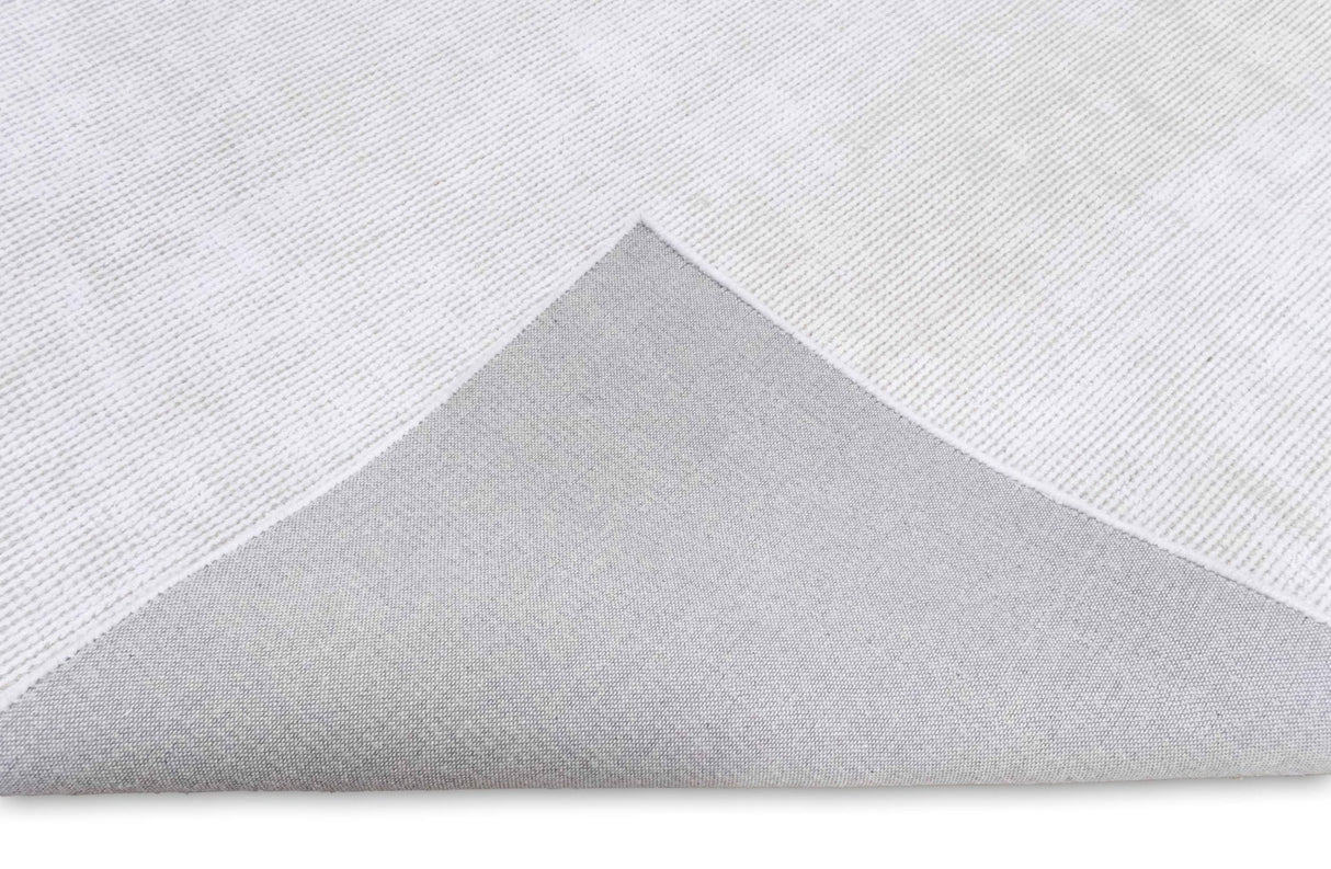 Modern Solid White Hand Made Textured Wool Area Rug