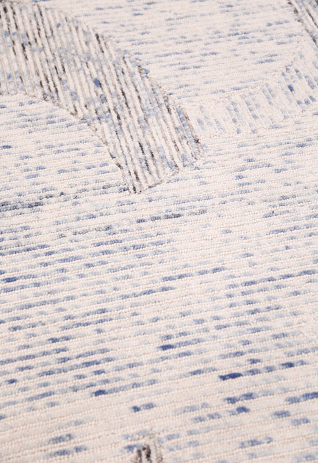 Modern Speckled stripes Ivory Hand Tufted 5x8 Wool Area Rug