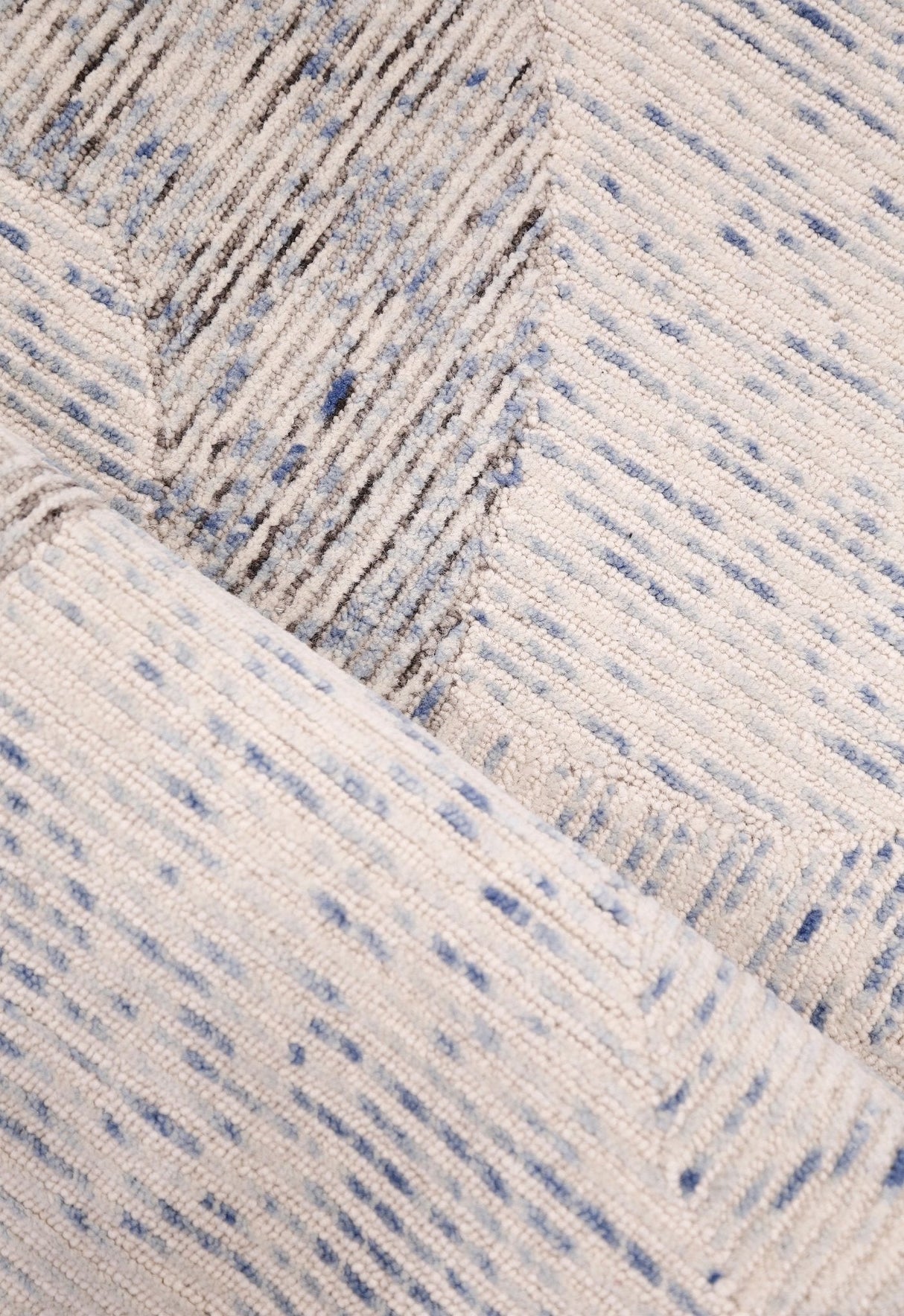 Modern Speckled stripes Ivory Hand Tufted 5x8 Wool Area Rug