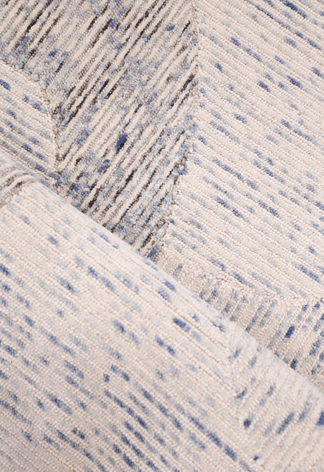 Modern Speckled stripes Ivory Hand Tufted 5x8 Wool Area Rug