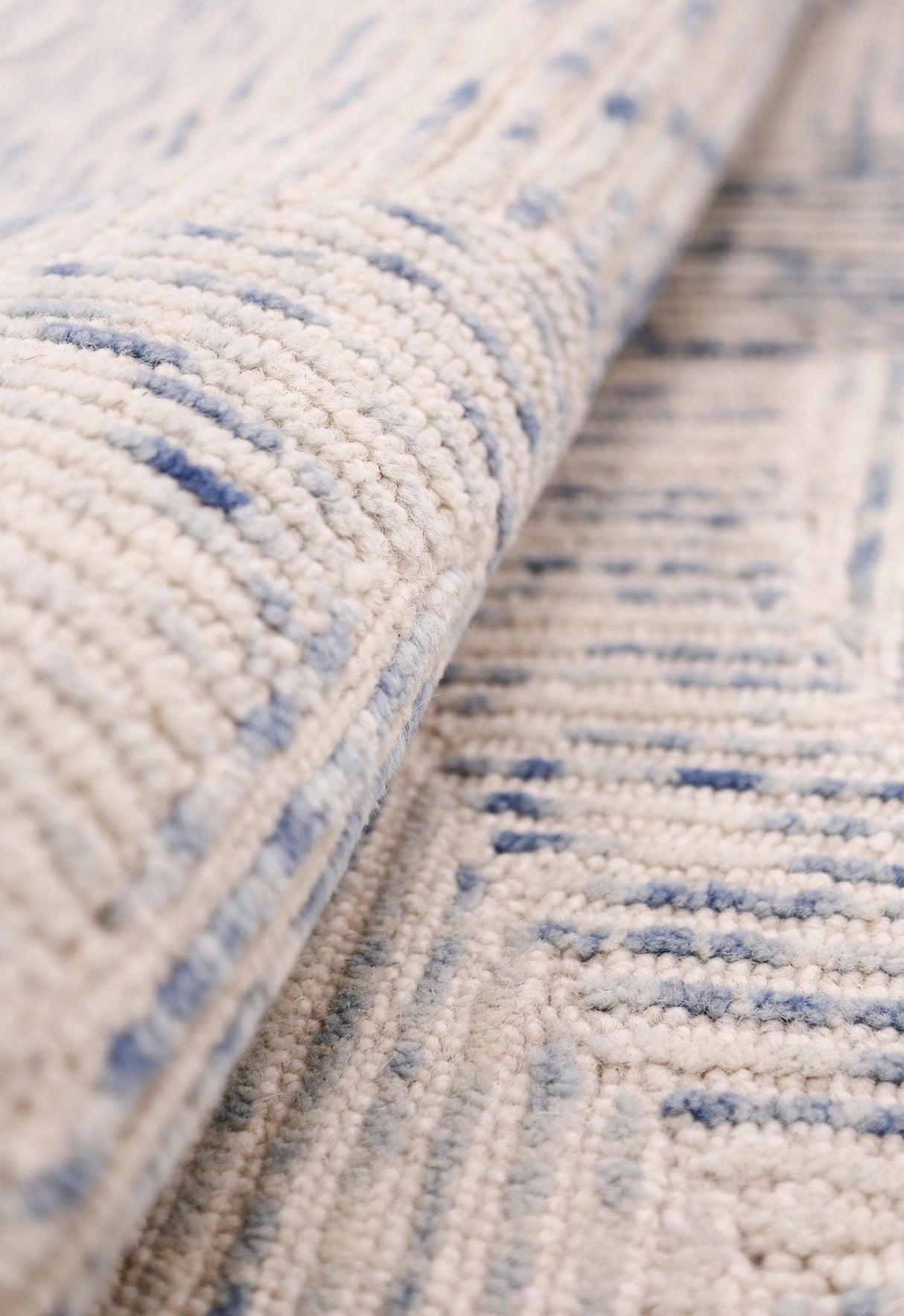 Modern Speckled stripes Ivory Hand Tufted 5x8 Wool Area Rug
