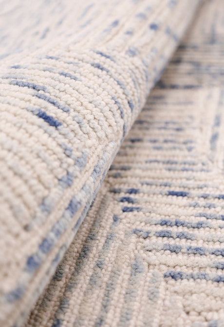 Modern Speckled stripes Ivory Hand Tufted 5x8 Wool Area Rug