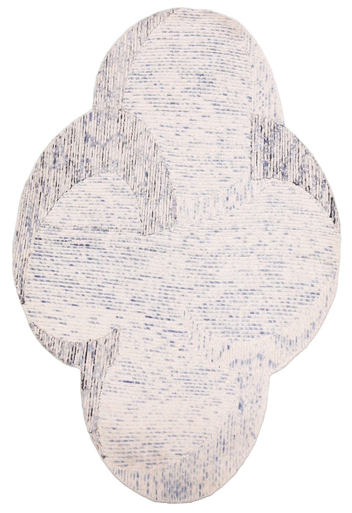 Modern Speckled stripes Ivory Hand Tufted 5x8 Wool Area Rug