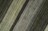 Modern Stripes 5x7 Antique Moss Green and Gray Wool Hand Woven Area Rug