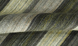 Modern Stripes 5x7 Antique Moss Green and Gray Wool Hand Woven Area Rug
