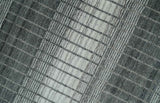 Modern Stripes 8x10 Hand Made Ivory and Gray Blended Wool Area Rug