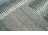 Modern Stripes 8x10 Hand Made Ivory and Gray Blended Wool Area Rug