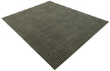 Modern Stripes Design Black And Brown 8x10 Hand Tufted Wool Area Rug