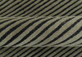 Modern Stripes Design Black And Brown 8x10 Hand Tufted Wool Area Rug